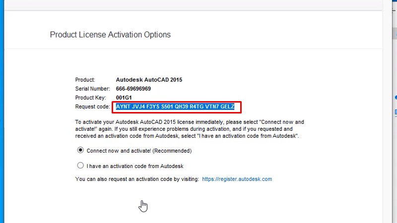 Autocad 2015: Xem video cài đặt thành công 25 Copy Request code như hình