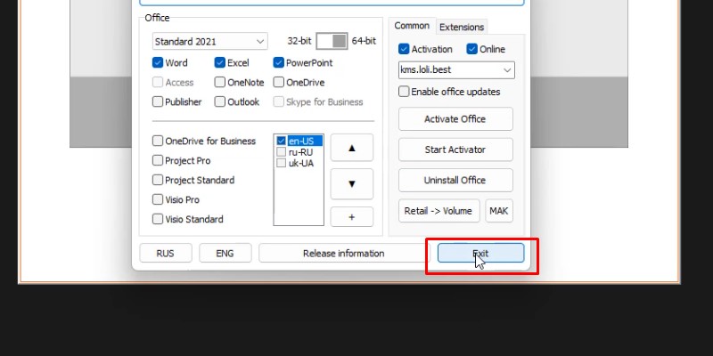 Office 2021: Nâng Cấp Trải Nghiệm Làm Việc và Học Tập 14 bấm exit