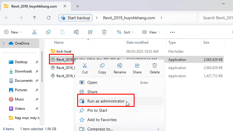 Revit 2019: Hướng Dẫn Cài Đặt Chi Tiết Từ 11 Chạy file cài đặt bằng quyền Admin