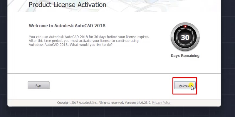 AutoCAD 2018 Phiên Bản Được Sử Dụng Nhiều 18 ấm vào activate