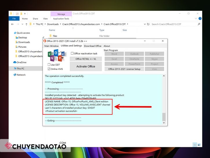 Crack Office 2013 với phần mềm Office 2013-2021 C2R Install